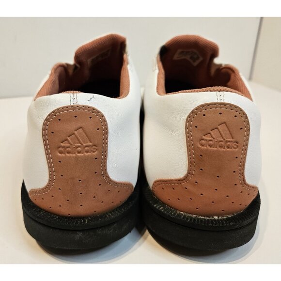 Women's Adidas Golf Shoes Size 10 Slip On White & Brown - Picture 3 of 13